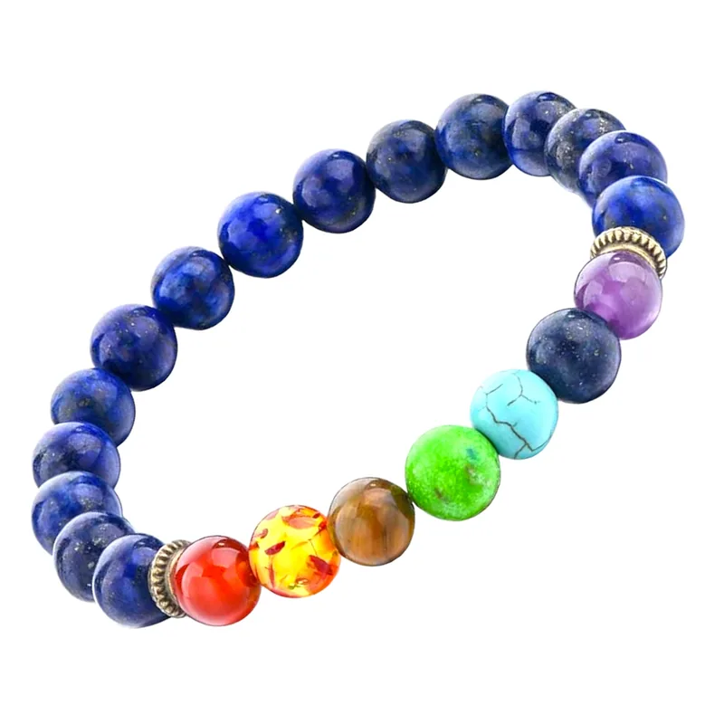7 Chakra + Lapis Bracelet - 8 mm