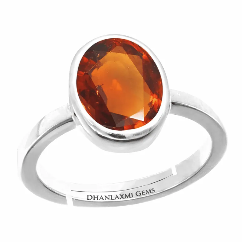 Certified Hessonite Ring in Silver