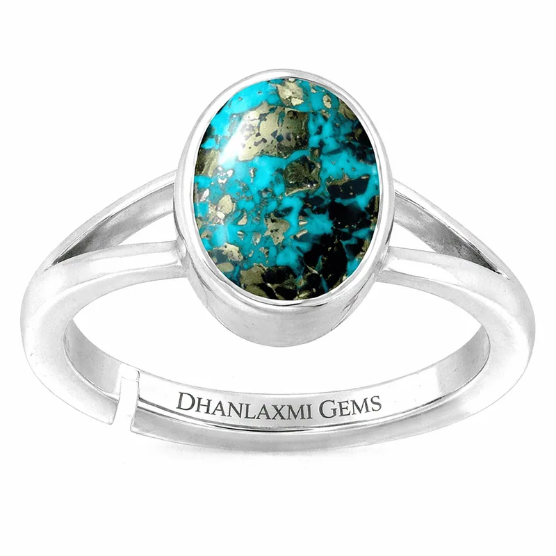Certified Irani Turquoise Ring in Silver