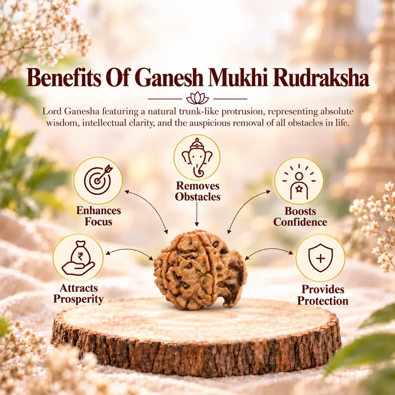 Natural Ganesh Mukhi Rudraksha - Nepal Origin (Medium Bead Size : 16-19 MM)