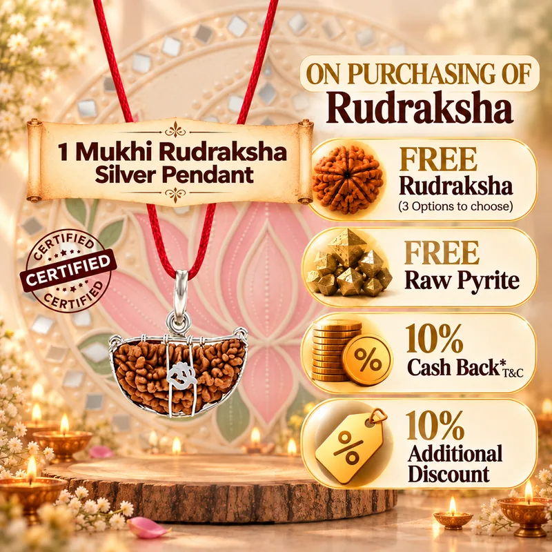 Natural 1 Mukhi Rudraksha in Pure Silver Pendant - South India Origin (Bead Size: 19-21 MM)