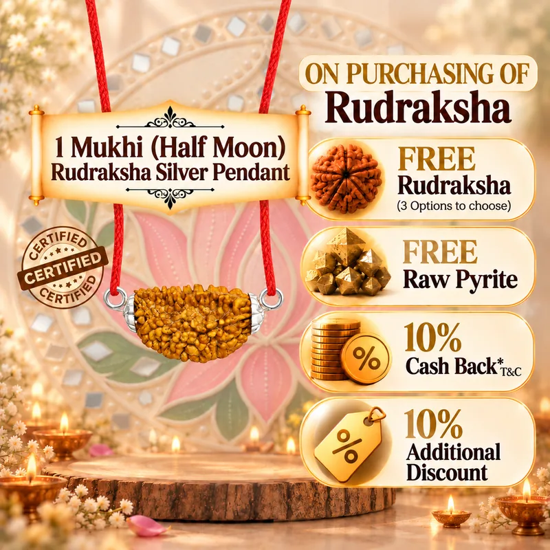 Natural 1 Mukhi Rudraksha in Pure Silver Pendant - South India Origin (Bead Size: 19-21 MM)