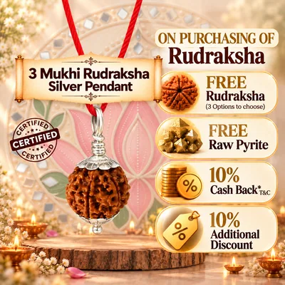 Natural 3 Mukhi Rudraksha in Pure Silver Pendant - Nepal Origin (Bead Size : 16-19 MM)