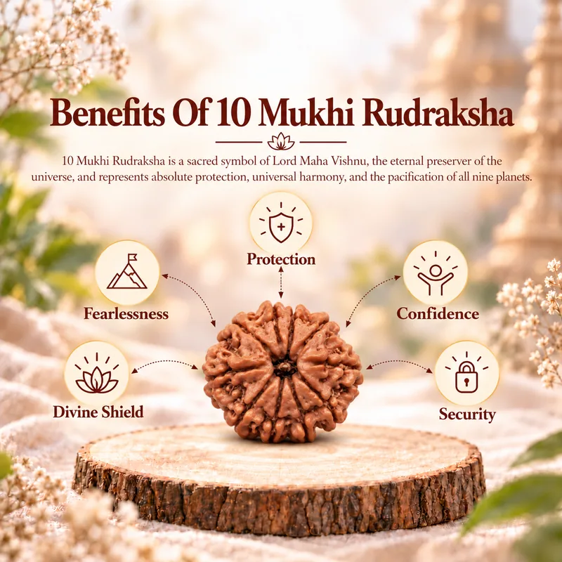 Natural 10 Mukhi Rudraksha - Nepal Origin (Big Bead Size : 19-21 MM)