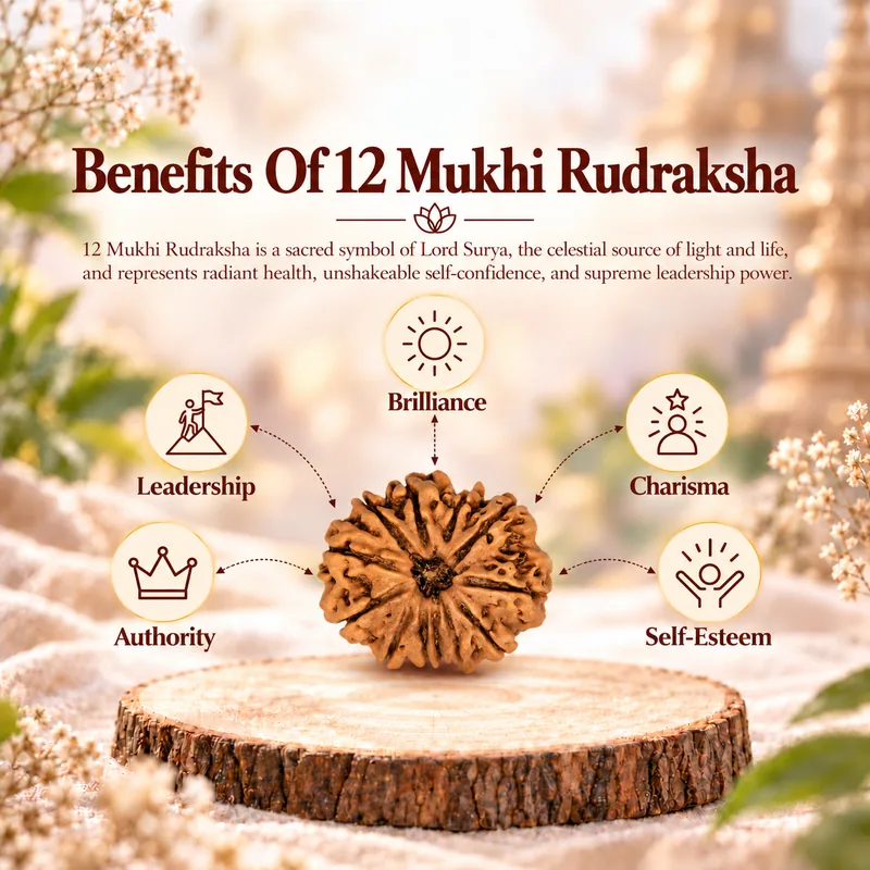 Natural 12 Mukhi Rudraksha - Nepal Origin (Big Bead Size : 19-21 MM)