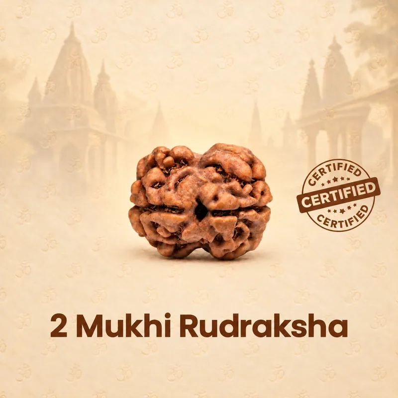 Natural 2 Mukhi Rudraksha - Nepal Origin (Big Bead Size: 19-21 MM)