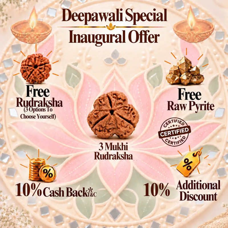 Natural 3 Mukhi Rudraksha - Nepal Origin (Medium Bead Size : 16-19 MM)