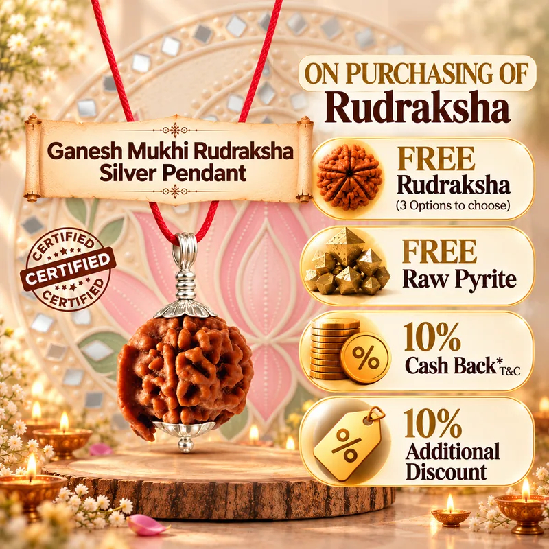 Natural Ganesh Mukhi Nepal Rudraksha Pendant in Pure Silver (Bead Size : 16-19 MM)