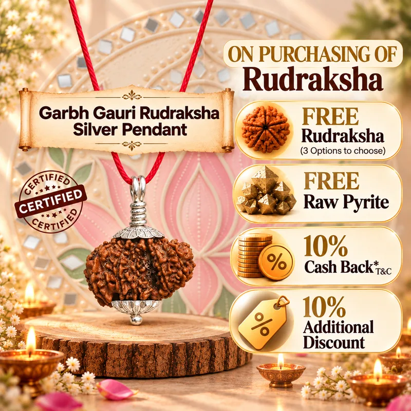 Natural Garbh Gauri Nepal Rudraksha Pendant in Pure Silver(Bead Size : 16-19 MM)