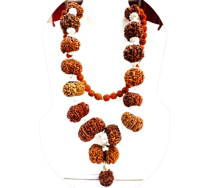 Natural Sidhha Mala-Nepal-1to14+Gauri Shankar+Ganesh Rudraksha Combination