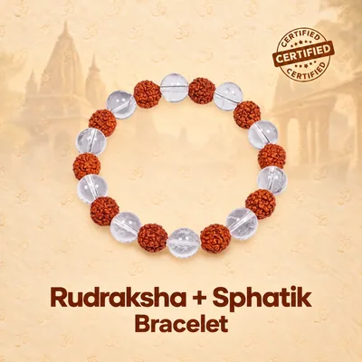 Rudraksha + Spathic Bracelet - 8 mm